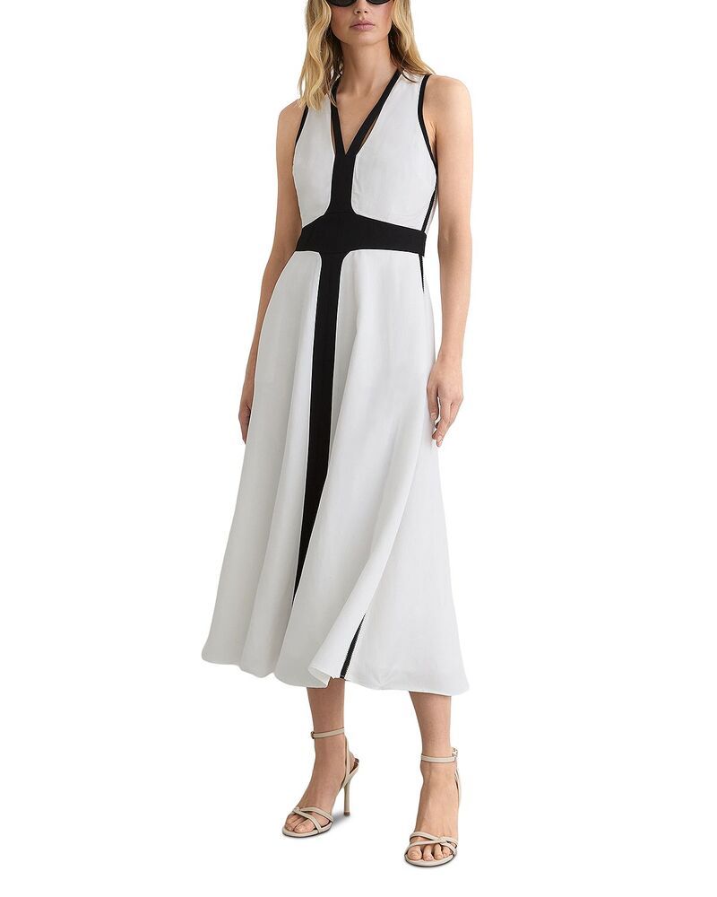 レイス レディース トップス ワンピース プチ コントラスト REISS Petite Nova Contrastrim Dress IvoryBlack アイボリー