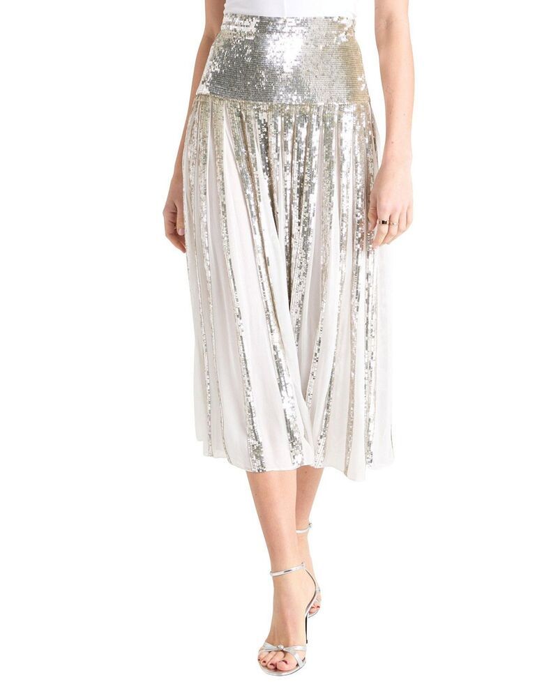 テンパリーロンドン レディース ボトムスカート Temperley London Womens Filigree Skirt Silver シルバー