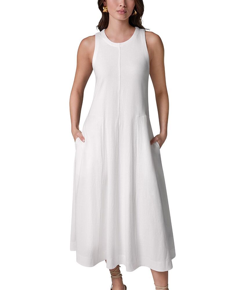 ダナキャラン レディース トップス ワンピース ノースリーブ Donna Karanew York Sleeveless Grosgrain Tape Dress Cream クリーム