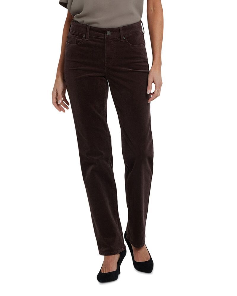 エヌワイディージェイ レディース ボトムス カジュアルパンツ ストレート コーデュロイ NYDJ Marilyn High Rise Straight Leg Corduroy Pants Bitter Chocoalte