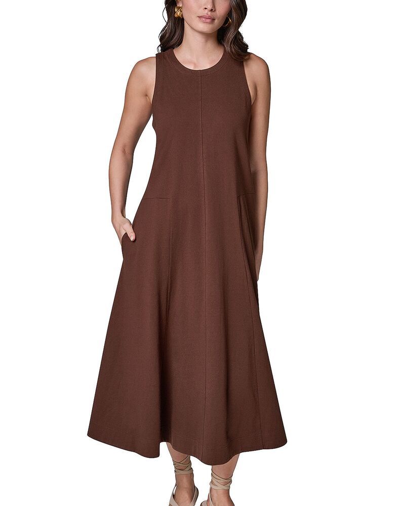 ダナキャラン レディース トップス ワンピース ノースリーブ Donna Karanew York Sleeveless Grosgrain Tape Dress Canyon