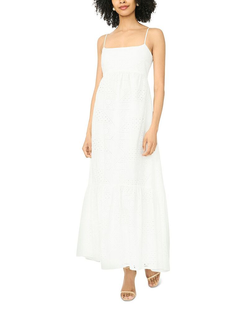 ワンステイト レディース トップス ワンピース 刺繍 マキシ 1STATEmbroidered Eyelet Maxi Dress Ultra White ホワイト