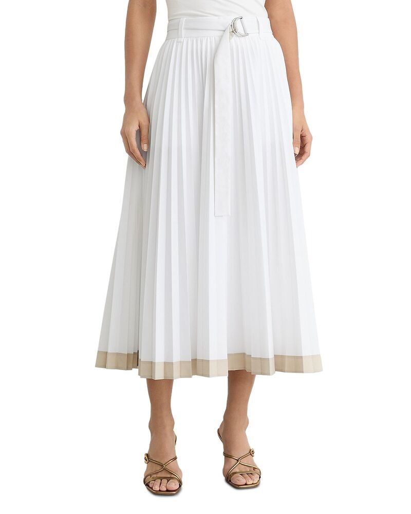 レイス レディース ボトムスカート プリーツ REISS Allora Pleated Skirt Ivory アイボリー