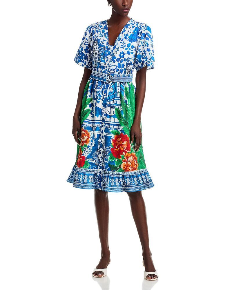 ティー・タハリ レディース トップス ワンピース Vネック ボタンダウン Tahari V Neck Button Down Dress Bliss Garden