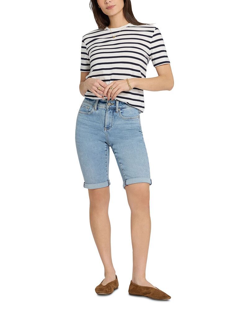 エヌワイディージェイ レディース ボトムス ハーフパンツ・ショーツ ショートパンツ デニム NYDJ Briella Roll Cuff Denim Shorts Mist Springs デニム