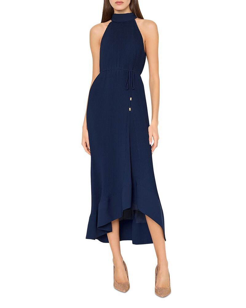 ミリー レディース トップス ワンピース プリーツ ミディ MILLY Nalani Pleated Midi Dress Navy ネイビー