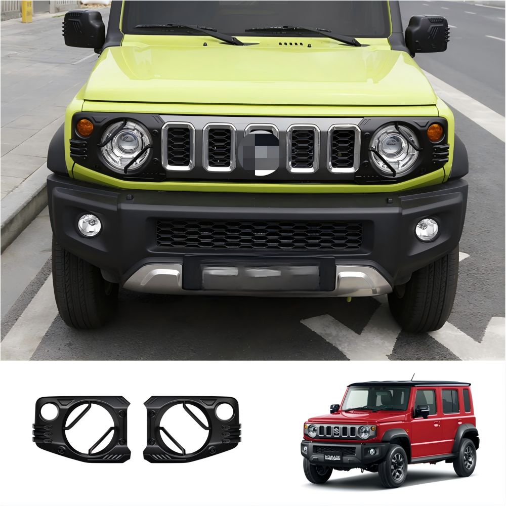 【送料無料】スズキ(Suzuki) ジムニーノマーデ(Jimny Nomade) 2025専用 ヘッドライトカバー ABS製マットブラック(2P) 耐衝撃・傷防止・ドレスアップ効果抜群 簡単取付 高耐久おすすめ