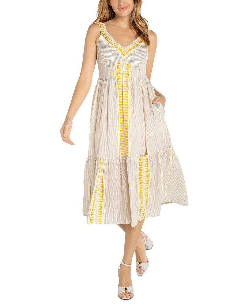 リヴァプール ロサンゼルス レディース トップス ワンピース ミディ ノースリーブ Liverpoolos Angelesleeveless Midi Dress Cream Brown Stripe クリーム 26,520円