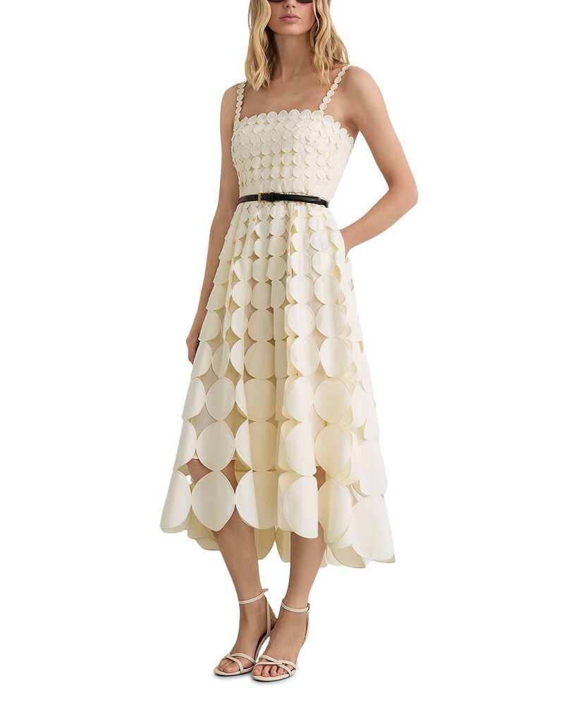 レイス レディース トップス ワンピース REISS Gigi Fit and Flare Dress Cream クリーム
