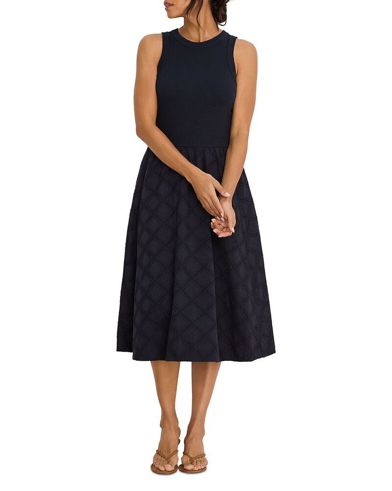 ニックプラスゾーイ レディース トップス ワンピース NICZOE Diamond Eyelet Sophia Dress Dark Indigo インディゴ