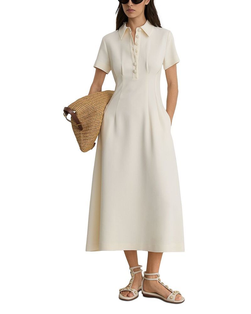 レイス レディース トップス ワンピース プチ REISS Petite Mari Dress Cream クリーム