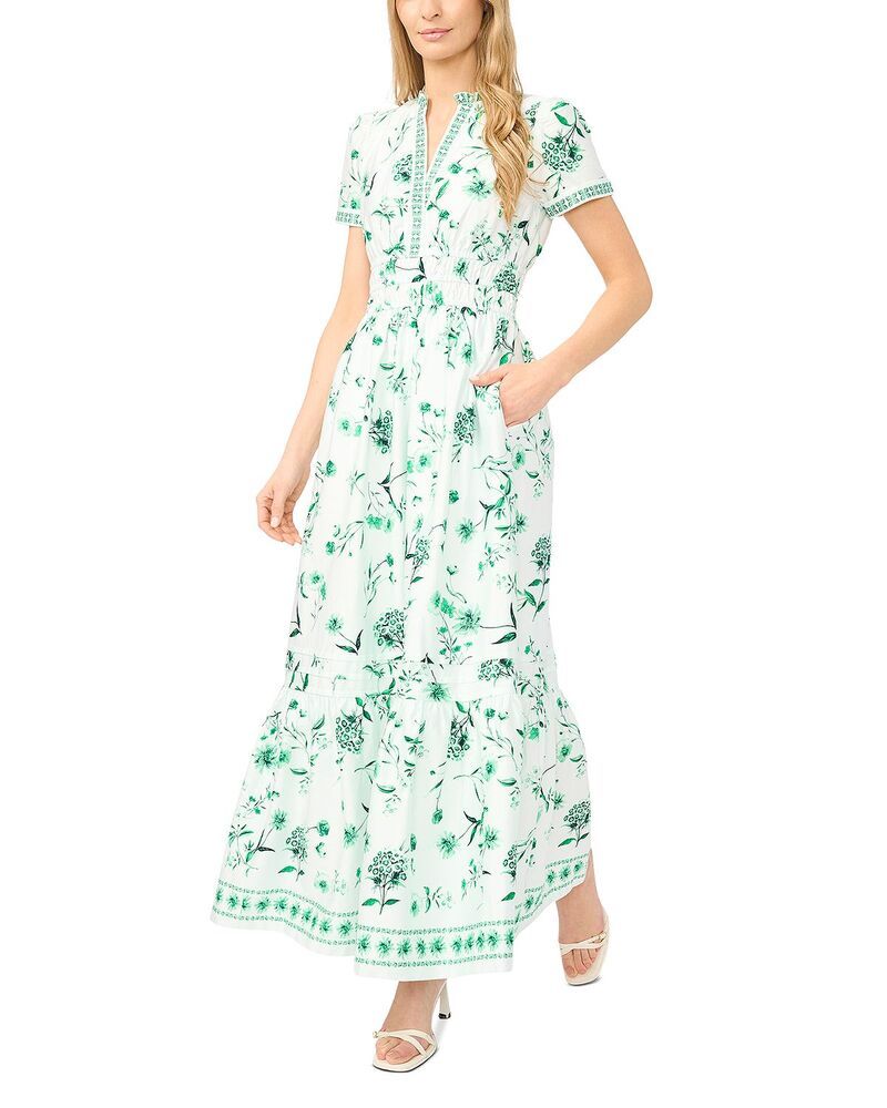 セセ レディース トップス ワンピース マキシ CeCe Shirred Waist Maxi Dress Vibrant Kelly