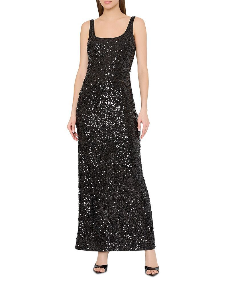 ミリー レディース トップス ワンピースパンコール MILLY Tatum Sequin Dress Black ブラック