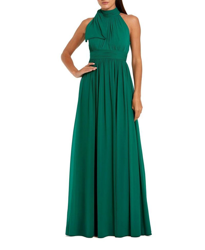 マックダガル レディース トップス ワンピース シフォン ハイネック Mac Duggal High Neck Chiffon Gown Deep Emerald エメラルド