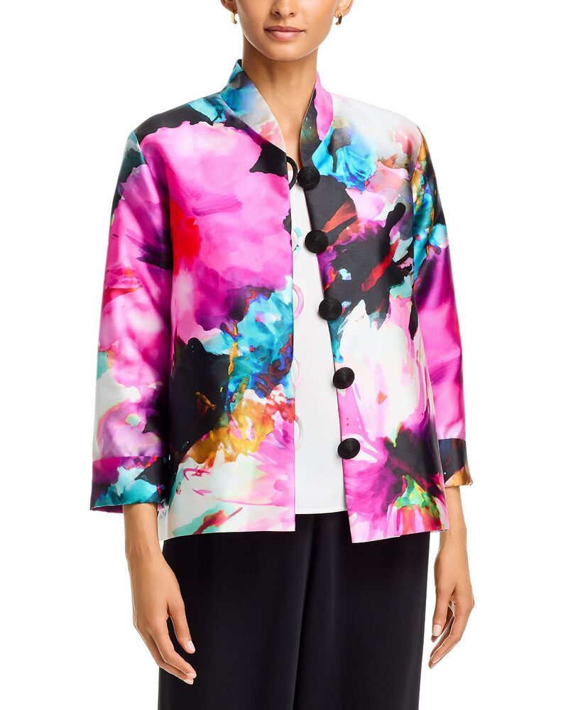 キャロライン ローズ レディース アウター ジャケット・ブルゾン フラワー柄 フラワー Caroline Rose Floral Fanfare Jacket MultiWhite ホワイト