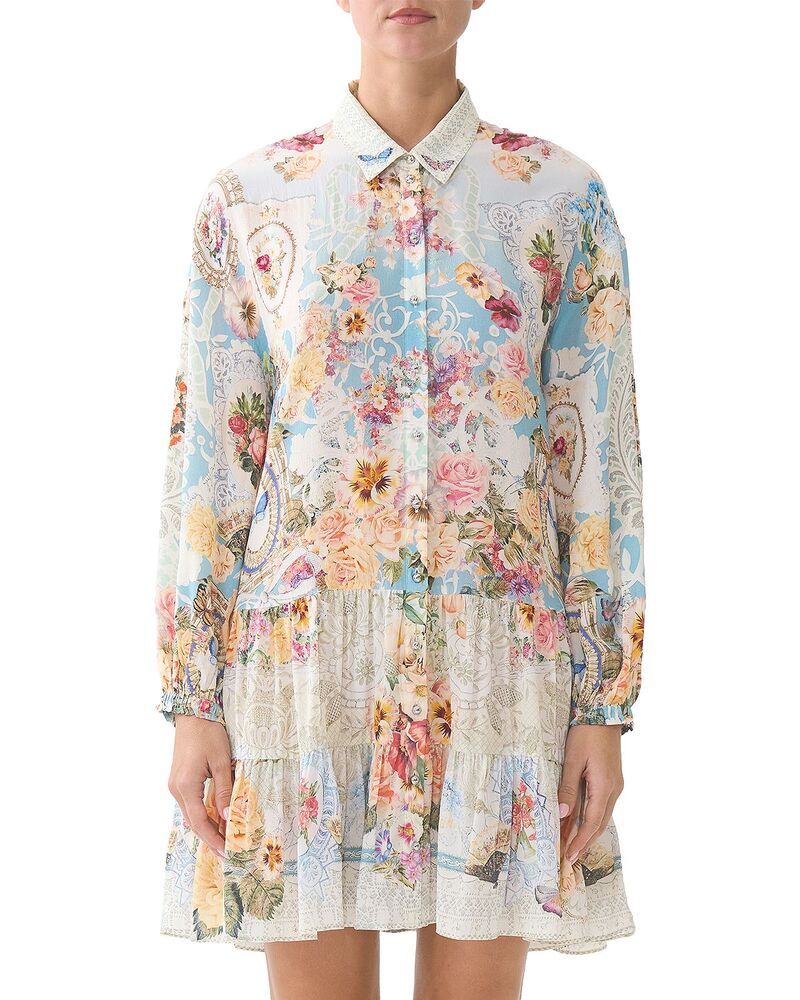 キャミラ レディース トップス ワンピース ミニ シルク Camilla Silk Long Sleeve Mini Dress A Taste For Lace