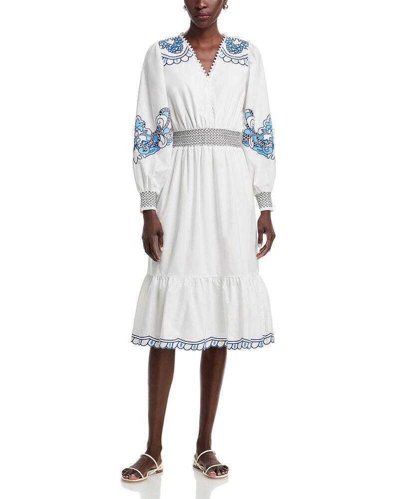 ティー・タハリ レディース トップス ワンピース Vネック ティアード Tahari V Neck Tieredress White Star ホワイト