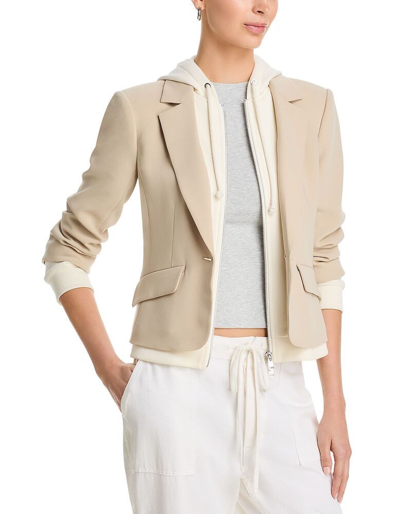 サンク セプト レディース アウター パーカー・スウェット ブレザー Cinq Sept Khloe Hooded Blazer KhakiIvory アイボリー