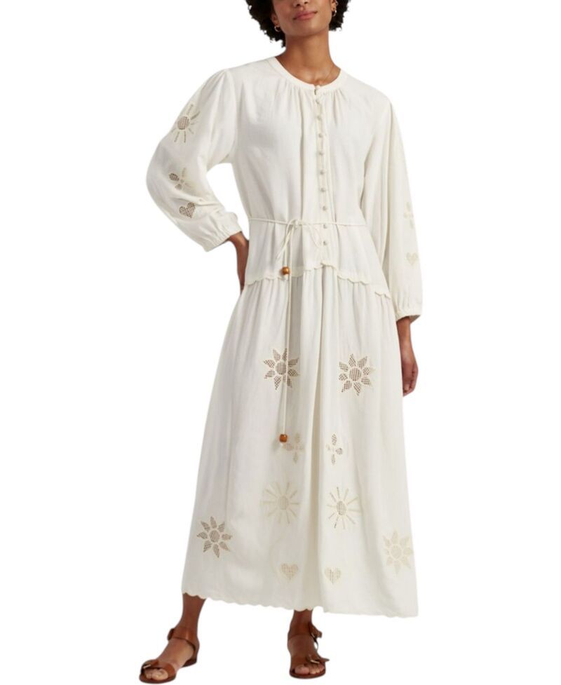 チンティアンドパーカー レディース トップス ワンピース リネン Chinti Parker Womensienna LinenBlend Broderie Dress Cream クリーム