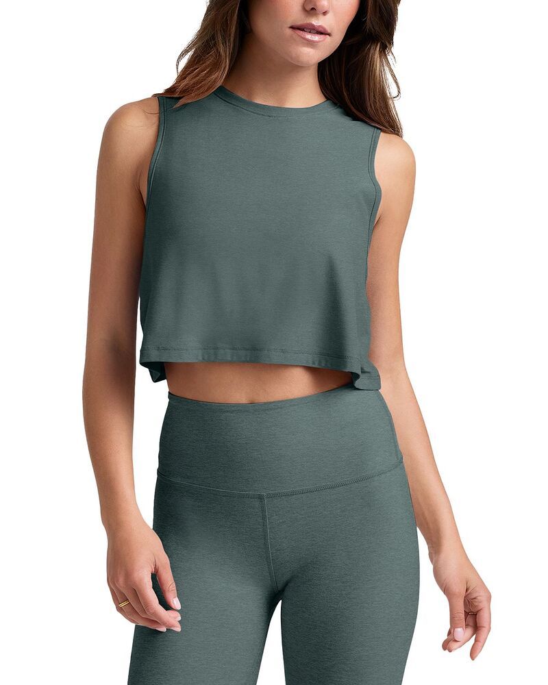 ビヨンドヨガ レディース トップス タンクトップ ミニ クロップド Beyond Yoga Featherwight Minimal Cropped Tank Storm Heather ヘザー