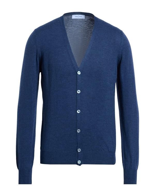 グランサッソ メンズ アウター カーディガン GRAN SASSO Navy ネイビー