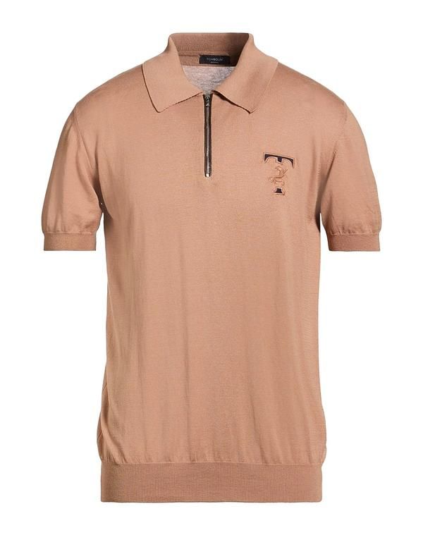 トンボリーニ メンズ アウター カーディガン ファスナー付きニット TOMBOLINI Camel キャメル