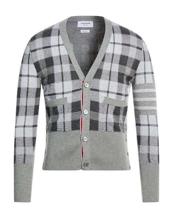 トムブラウン メンズ アウター カーディガン カシミヤニット THOM BROWNE Gray グレー