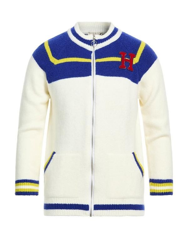 ハブワン メンズ アウター カーディガン ファスナー付きニット HAVEONE White ホワイト