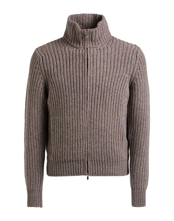 グランサッソ メンズ アウター カーディガン ファスナー付きニット GRAN SASSO Gray グレー