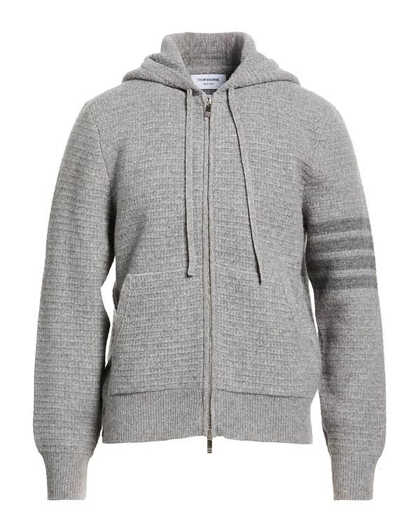 トムブラウン メンズ アウター カーディガン ファスナー付きニット THOM BROWNE Gray グレー