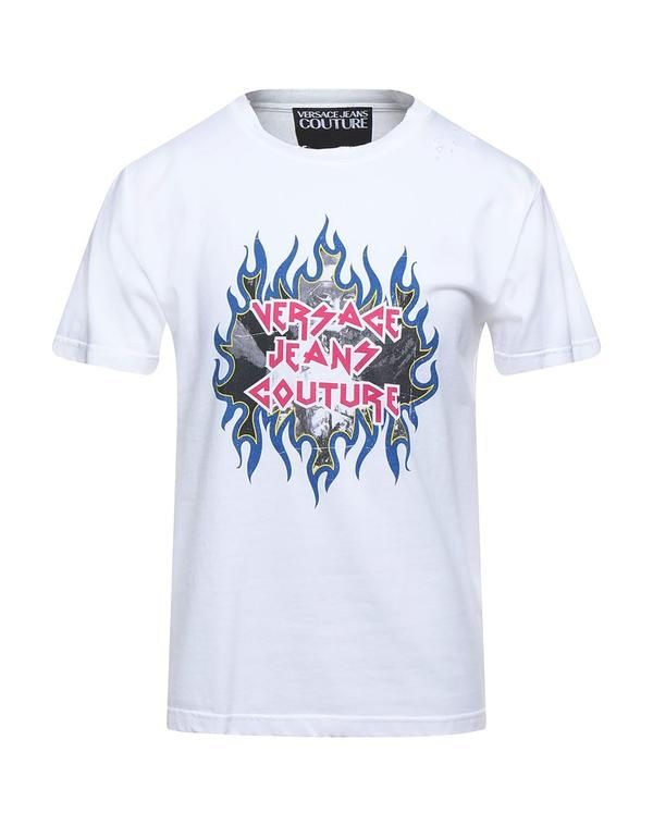 ヴェルサーチ メンズ トップス Tシャツ VERSACE JEANS COUTURE White ホワイト