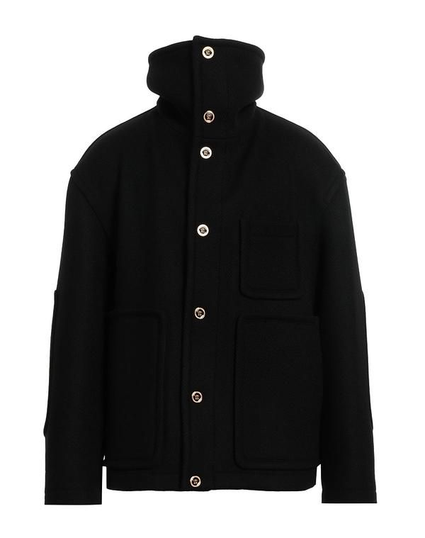 ヴェルサーチ メンズ アウター コート VERSACE Black ブラック