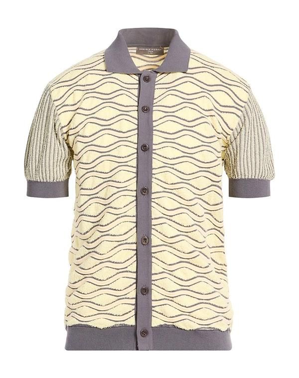 ダニエル フィエゾリ メンズ アウター カーディガン DANIELE FIESOLI Pastel Yellow イエロー