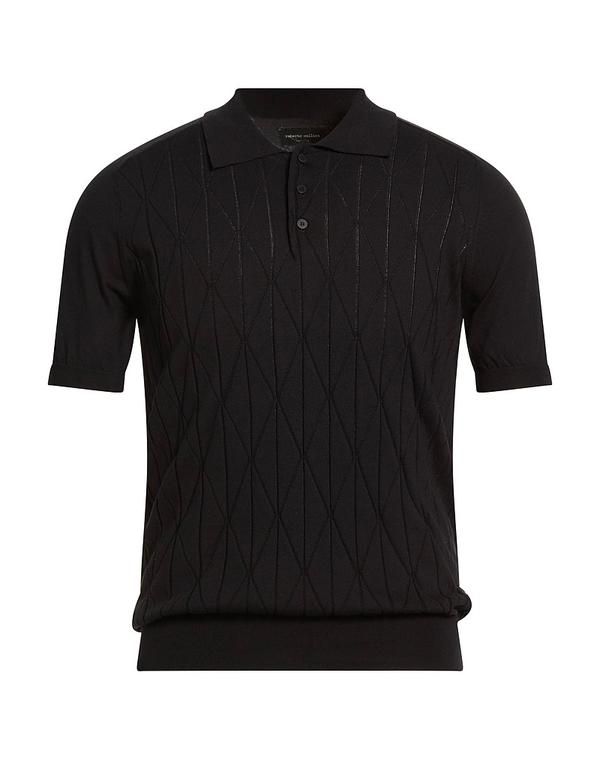 ロベルトコリーナ メンズ トップス ポロシャツ ROBERTO COLLINA Black ブラック