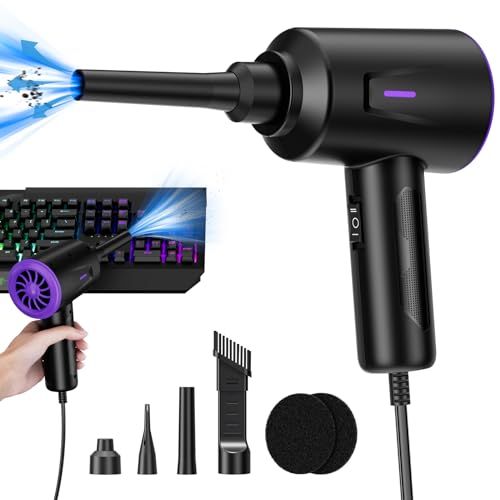電動エアダスター - エアブロワー - キーボード用多目的圧縮空気ダスター - コンピュータとPC - 163g強力なモーター（紫）(沖縄・離島の方発送不可）) fccdc135