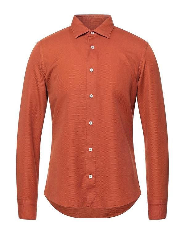 ボリオリ メンズ トップス シャツ BOGLIOLI Reddish Brown ブラウン