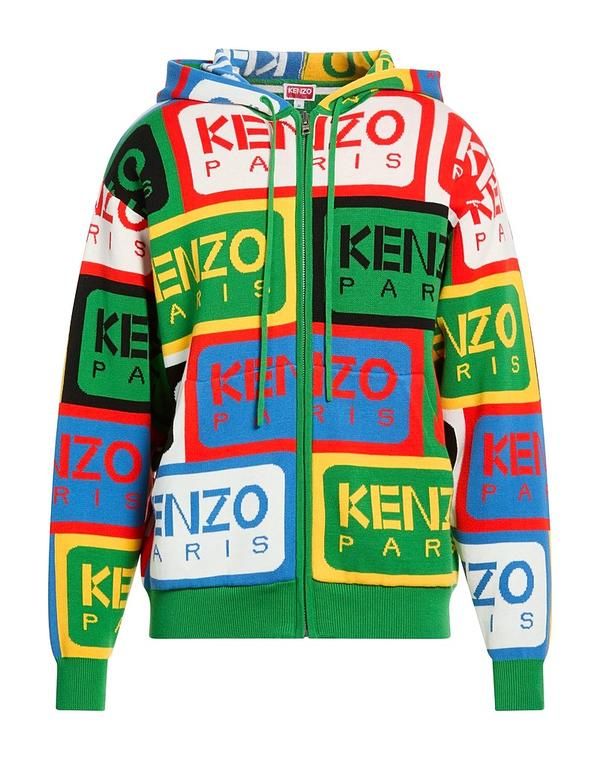 ケンゾー メンズ アウター カーディガン ファスナー付きニット KENZO Green グリーン