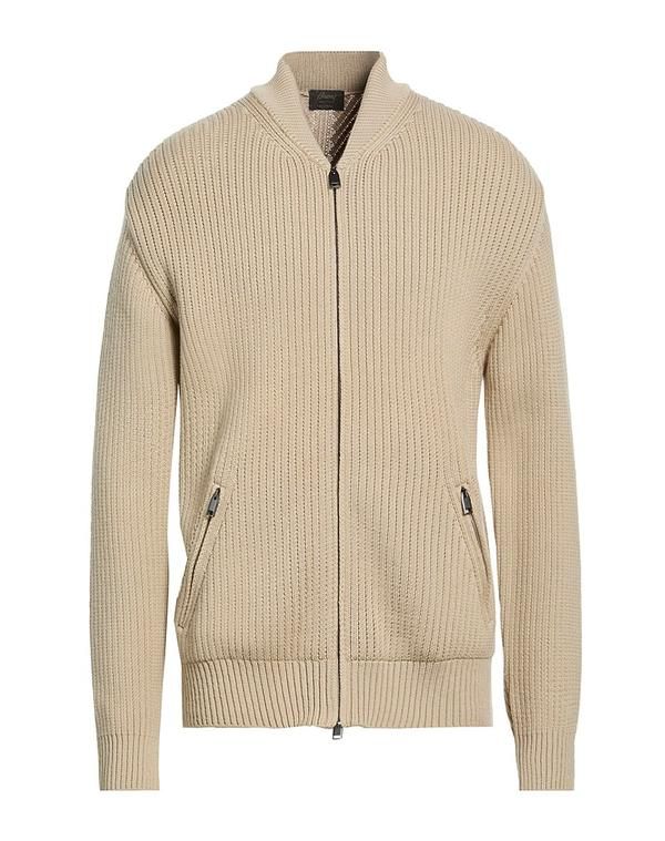 ブリオーニ メンズ アウター カーディガン ファスナー付きニット BRIONI Beige ベージュ
