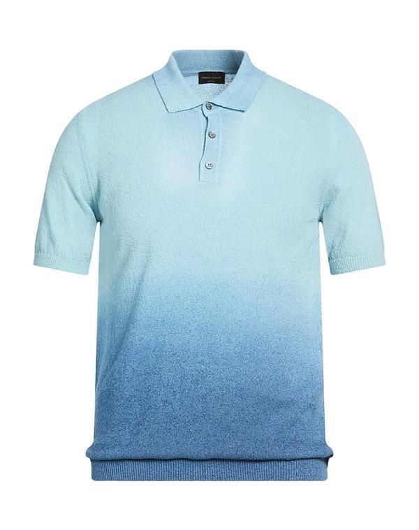 ロベルトコリーナ メンズ トップス ポロシャツ ROBERTO COLLINA Light Blue ブルー