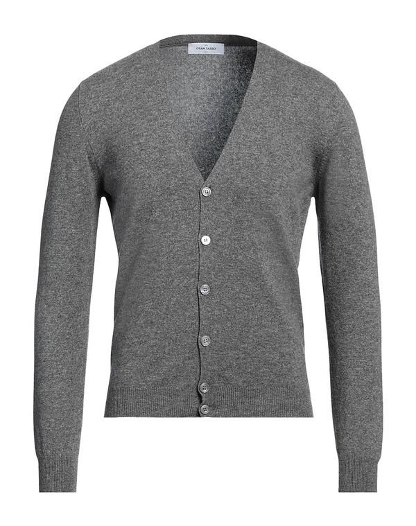 グランサッソ メンズ アウター カーディガン GRAN SASSO Lead Gray グレー
