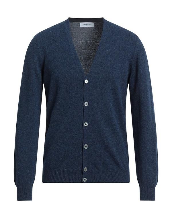 グランサッソ メンズ アウター カーディガン GRAN SASSO Navy ネイビー
