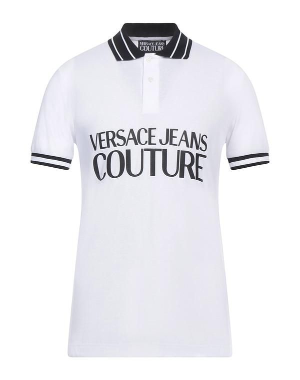 ヴェルサーチ メンズ トップス ポロシャツ VERSACE JEANS COUTURE White ホワイト