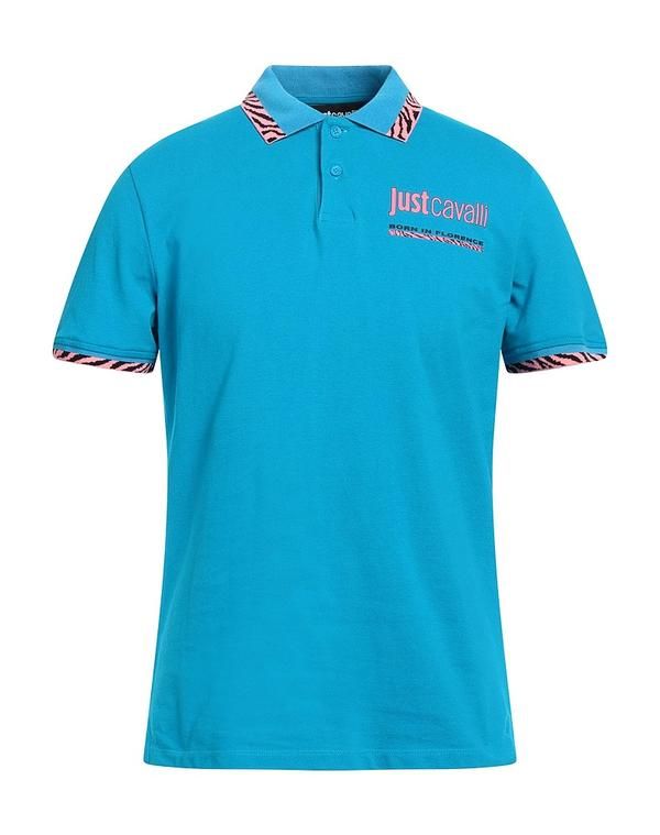 ジャストカバリ メンズ トップス ポロシャツ JUST CAVALLI Turquoise Blue ブルー