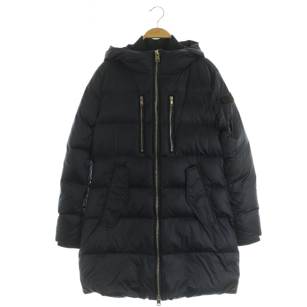 ディーゼル DIESEL ナイロンダウンコート ロング フード S ネイビー 