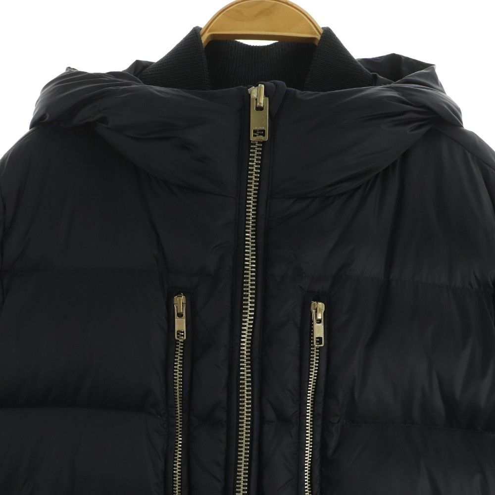 ディーゼル DIESEL ナイロンダウンコート ロング フード S ネイビー 