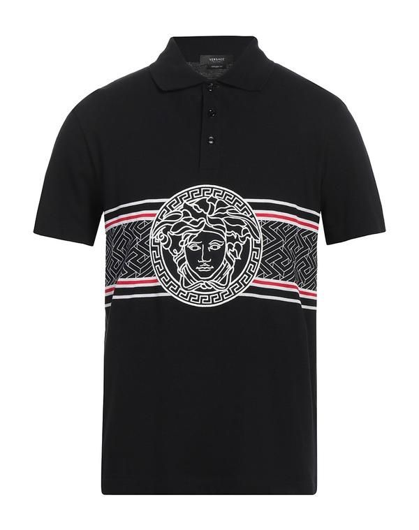 ヴェルサーチ メンズ トップス ポロシャツ VERSACE Black ブラック