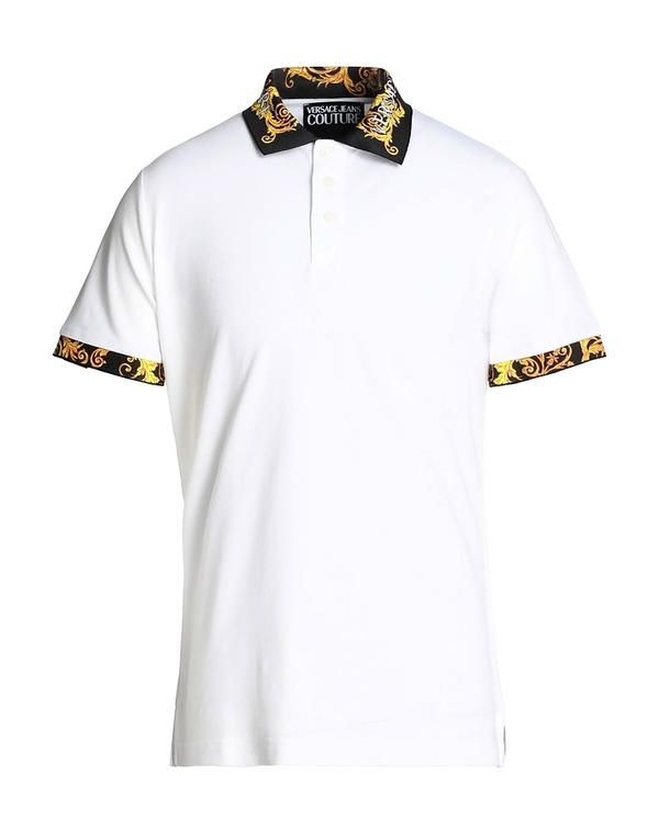 ヴェルサーチ メンズ トップス ポロシャツ VERSACE JEANS COUTURE White ホワイト