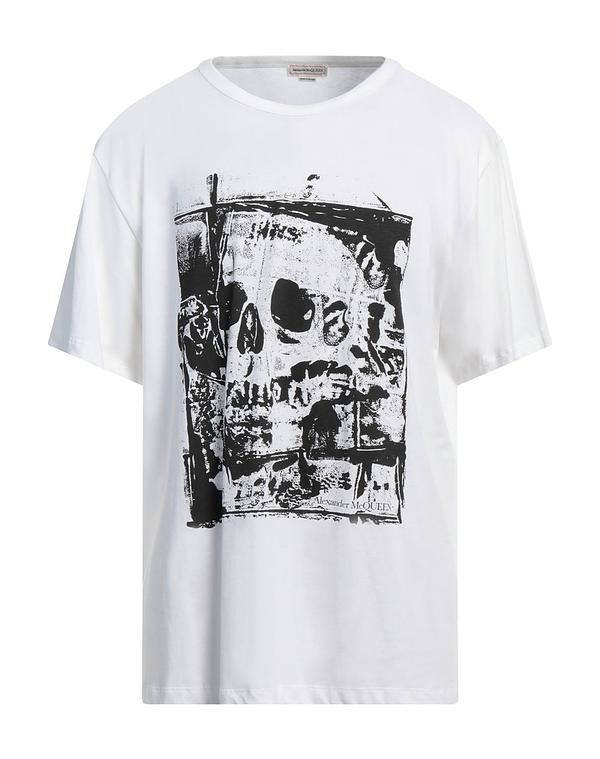 マックイーン メンズ トップス Tシャツ MCQUEEN White ホワイト