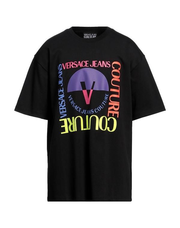 ヴェルサーチ メンズ トップス Tシャツ VERSACE JEANS COUTURE Black ブラック