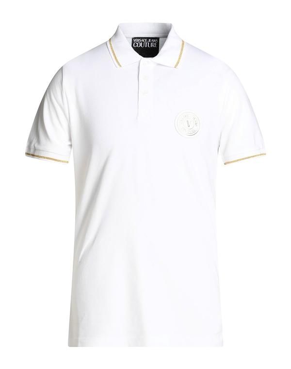 ヴェルサーチ メンズ トップス ポロシャツ VERSACE JEANS COUTURE White ホワイト